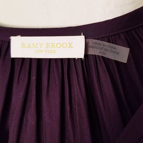 Ramy Brook New York Faretta Cold Shoulder Silk Blend Blouse M Merlot Wine $325 - Picture 10 of 16